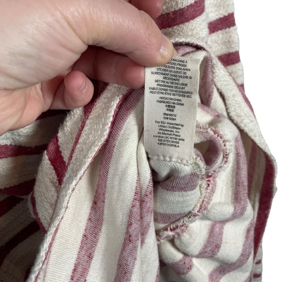 Free People Full Zip Peplum Striped Tweed Jacket in Ivory/Red Size M - Picture 12 of 13